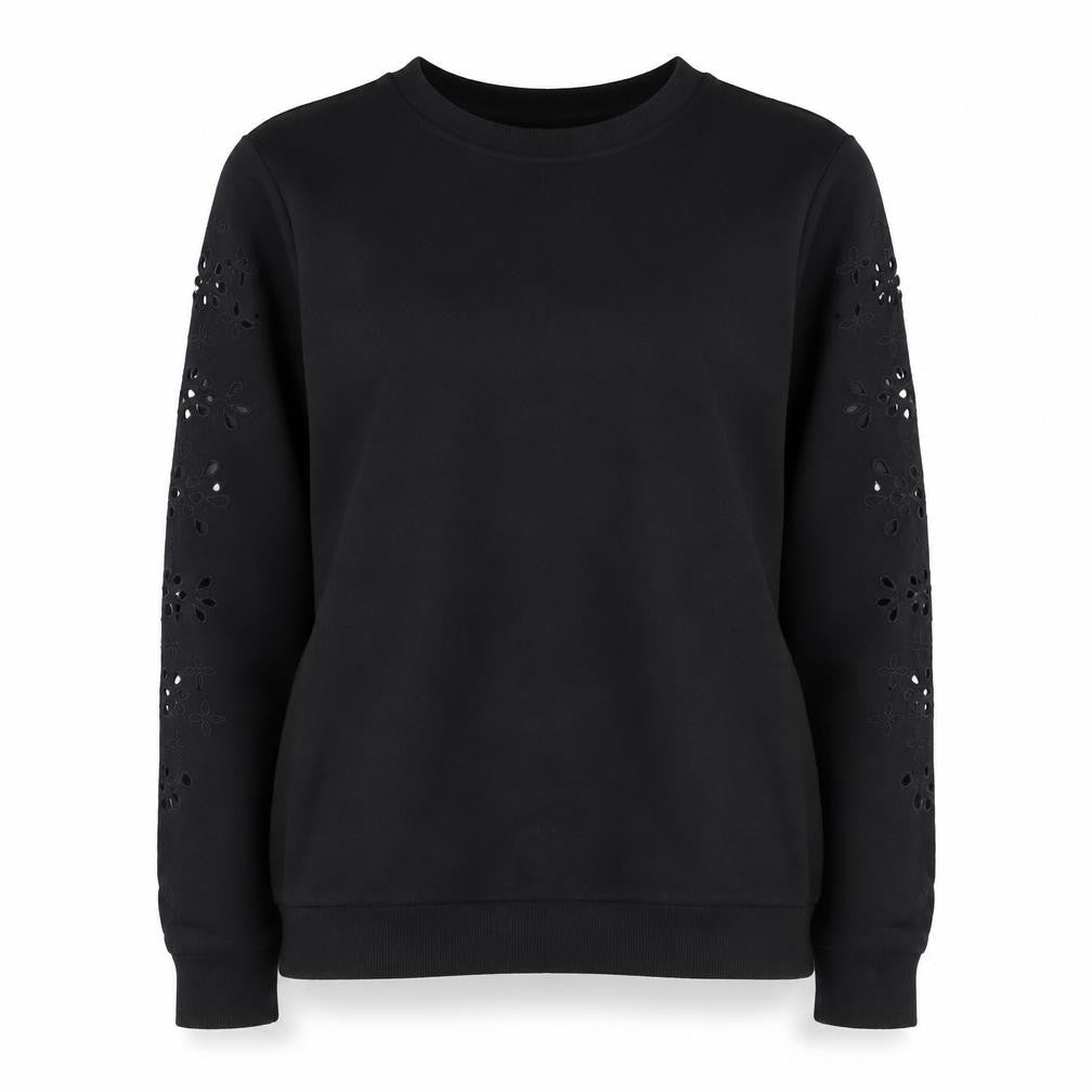 Warehouse Women's Black Pullover Sweatshirt Size S