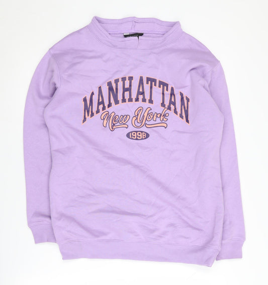 New Look Girls' Purple Graphic Sweatshirt, 12-13 Years, Pullover