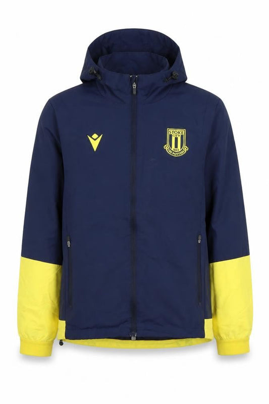 Macron Men's Blue Windbreaker Jacket with Hood - 2XS