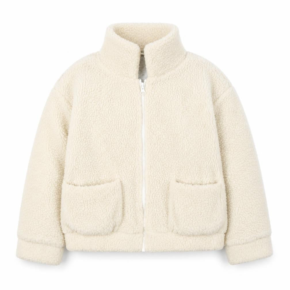 Next Girls Ivory Basic Jacket, 8 Years, Full Zip, Pockets