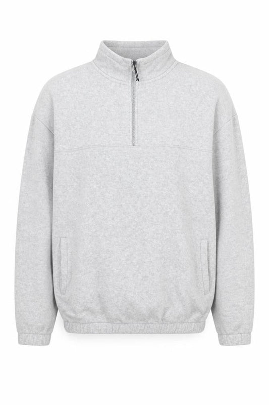 ASOS DESIGN Men's Grey 1/4 Zip Sweatshirt, Small