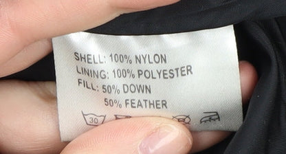 Brand and care label for Eli Bazaar girls’ blue puffer jacket -, size 12, years