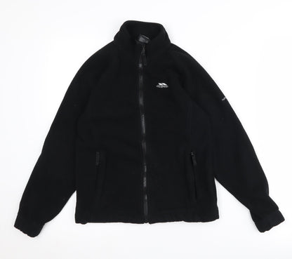 Additional front view of Trespass boys’ black fleece jacket, size 9-10, years