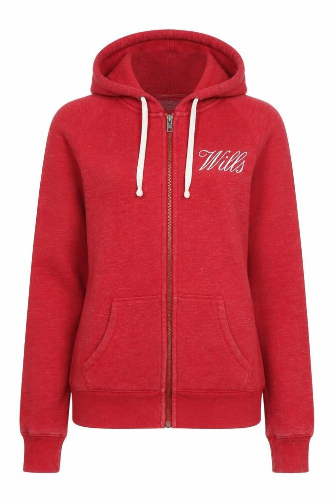 Jack Wills Women's Red Full Zip Hoodie Size 10