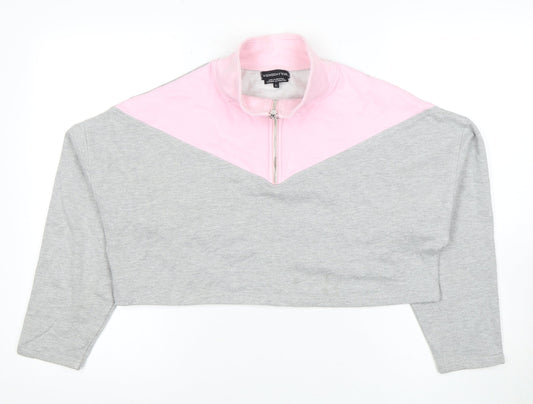 Wednesday's Girl Women's Grey & Pink L Zip Sweatshirt