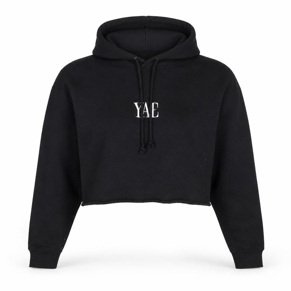 YAE Women’s Black Medium Hoodie, Relaxed Fit