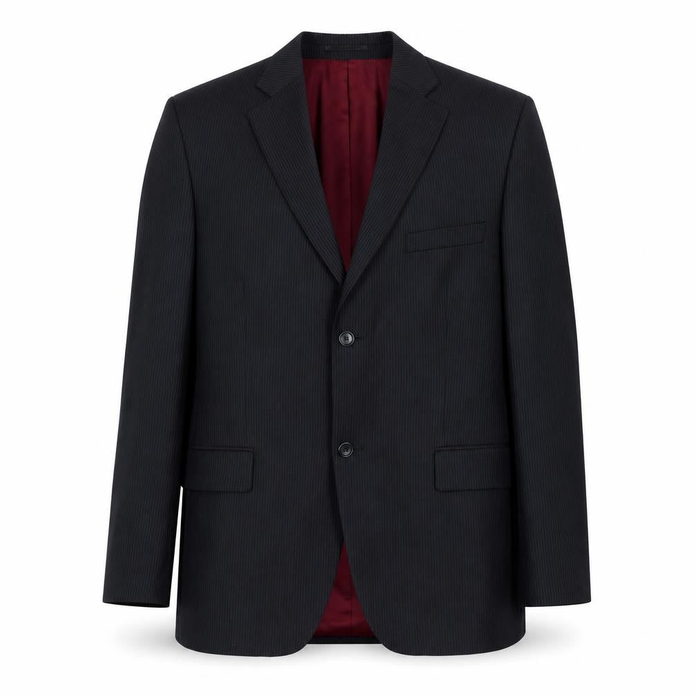 Dehavilland Men's Black Striped Wool Jacket 44R