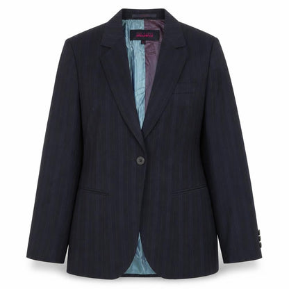 Ted Baker Women's Black Pinstripe Suit Jacket Size 10