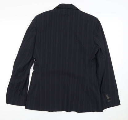 Ted Baker Women's Black Pinstripe Suit Jacket Size 10