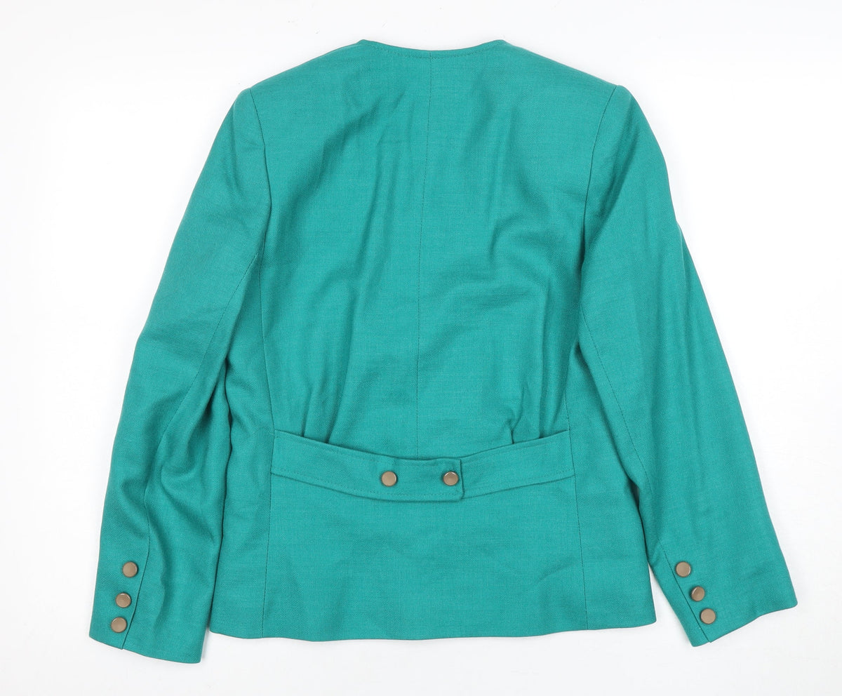 Windsmoor Women's Green Double-Breasted Blazer Size 8