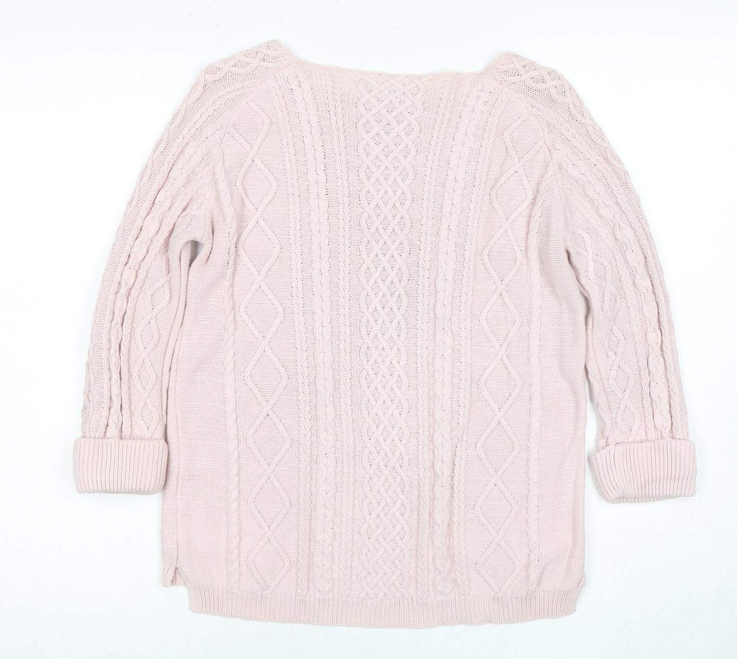 TRU Women's Pink Cotton Cable-Knit Jumper, Size S, Knit