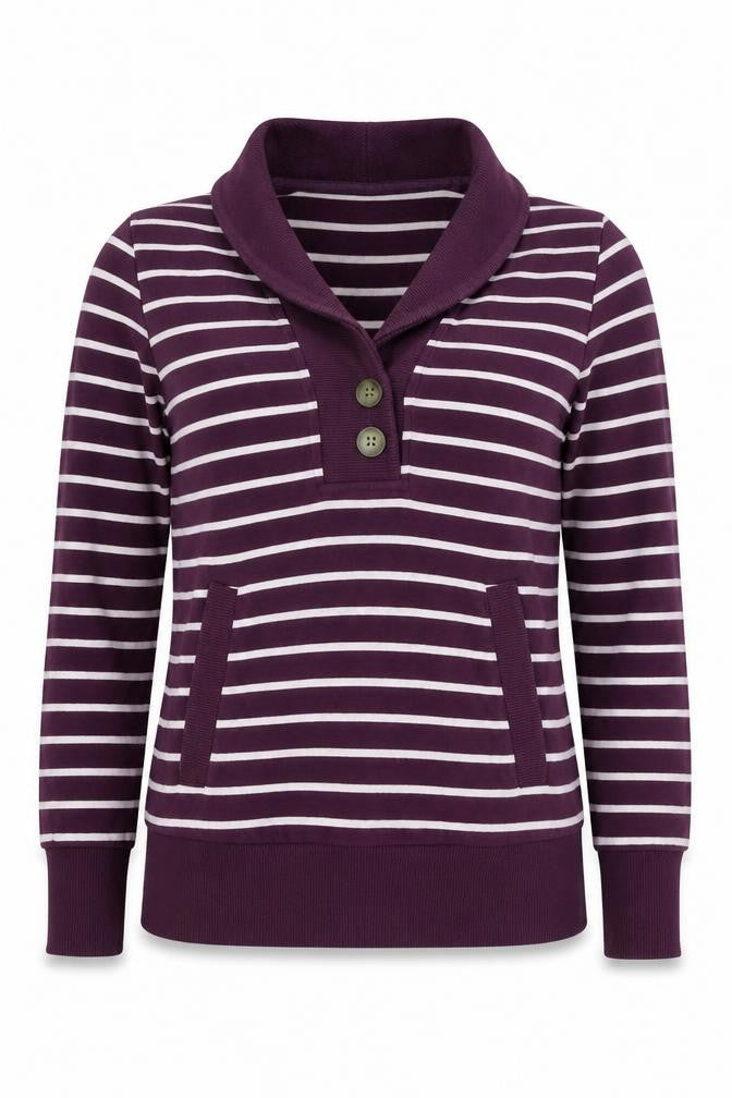 Banana Republic Henley Purple Striped Women's XS Sweatshirt