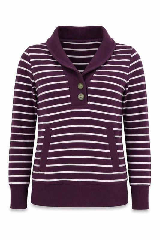 Banana Republic Henley Purple Striped Women's XS Sweatshirt