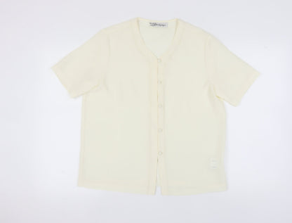 Berkertex Women's Ivory Button-Up Shirt, Size 14