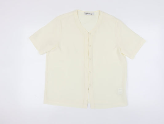 Berkertex Women's Ivory Button-Up Shirt, Size 14