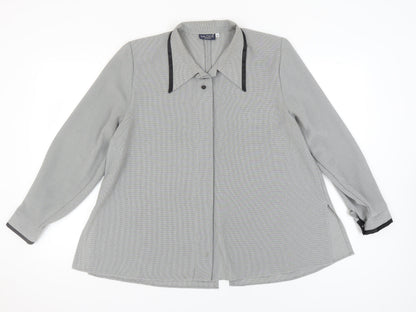 Saloos Women's Grey Check Blouse Size 14