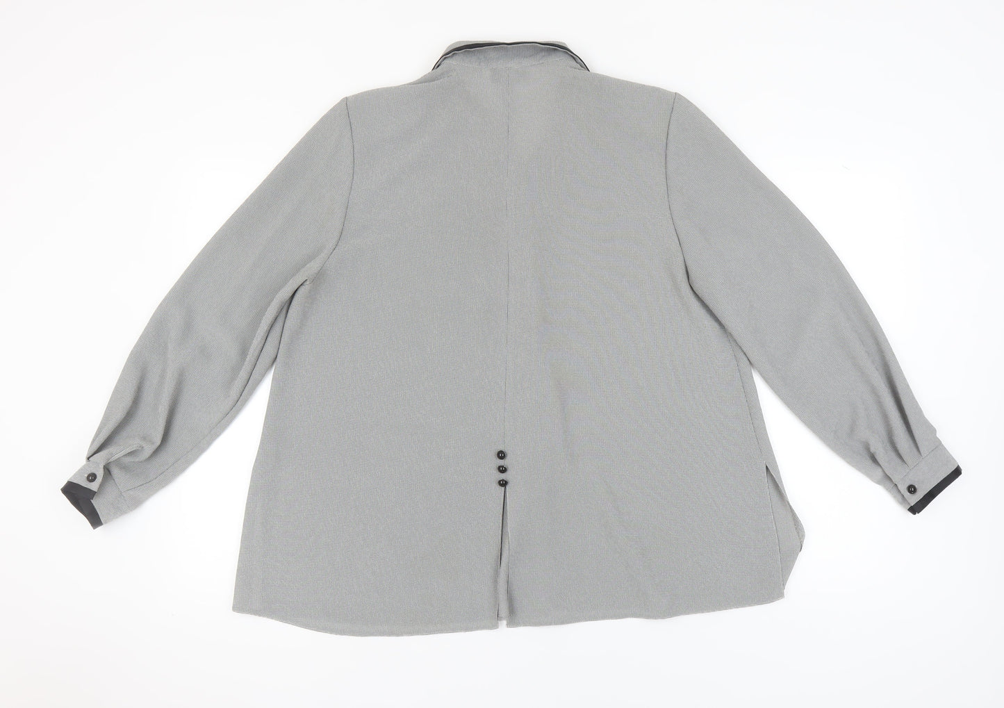 Saloos Women's Grey Check Blouse Size 14