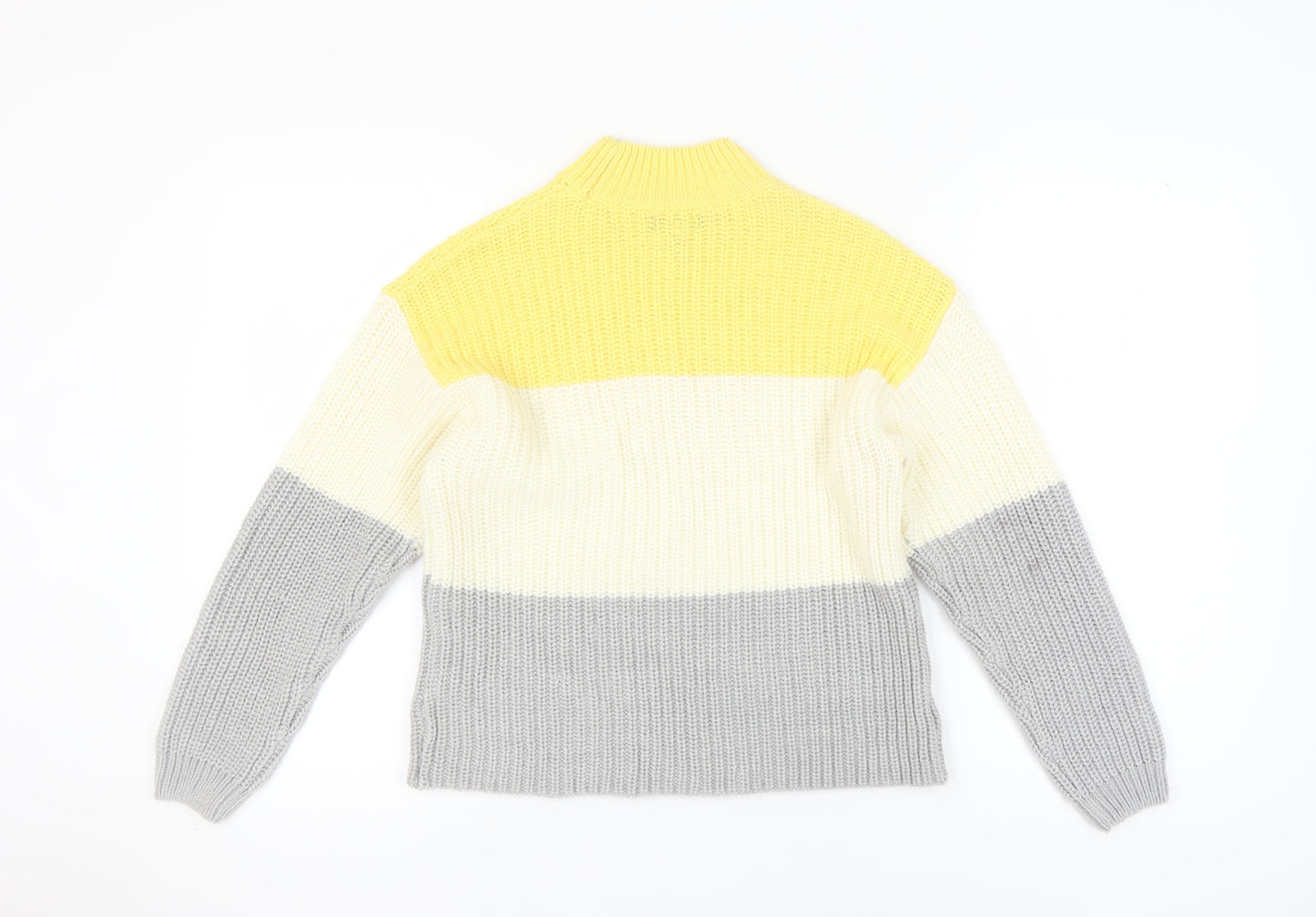New Look Women's Yellow Mock Neck Pullover Jumper S