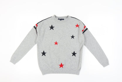 Additional front view of Crew Clothing Grey Star jumper XS