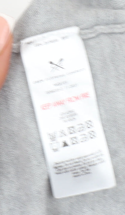 Close-up detail of Crew Clothing Grey Star jumper XS