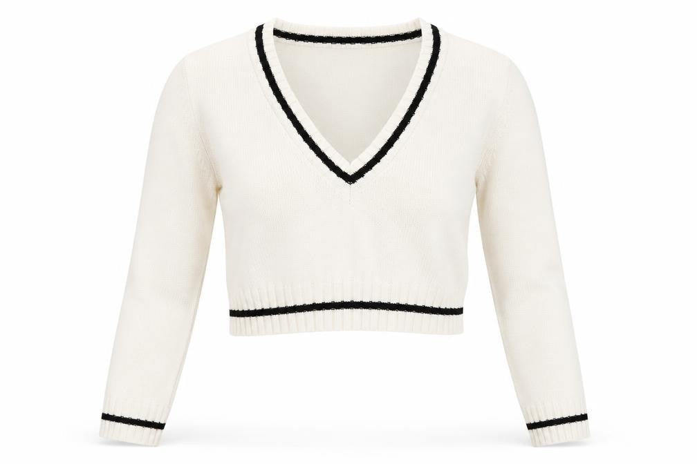 H&M Women’s White V-Neck Pullover Jumper, Size 12