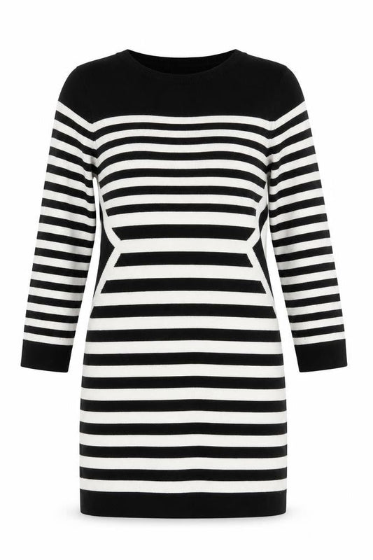 Calvin Klein Women's XL Black Striped Knit Dress