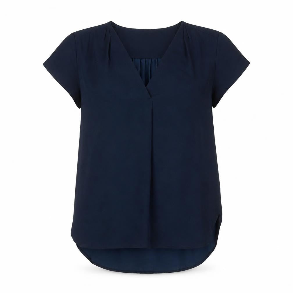 H&M Women's Navy Short Sleeve Blouse - Size 4