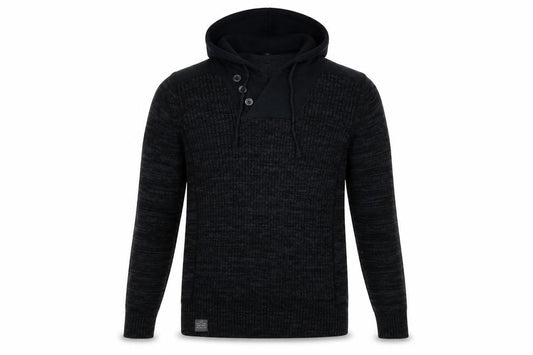 Next Men's Black Hooded Pullover Jumper - S