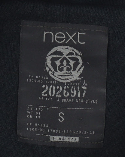Next Men's Black Hooded Pullover Jumper - S