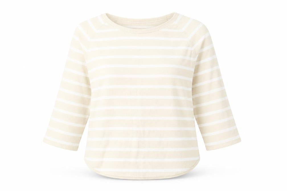 Jeanne Pierre Women's Beige Striped Pullover Jumper M