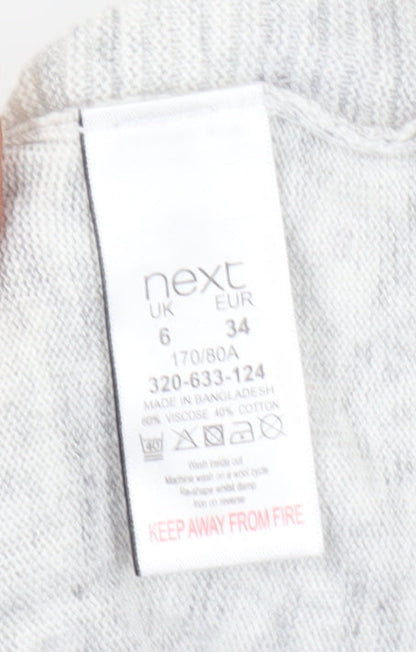 Preloved Next Women Grey Pullover Jumper Ruffle Detail Size 6 - Label