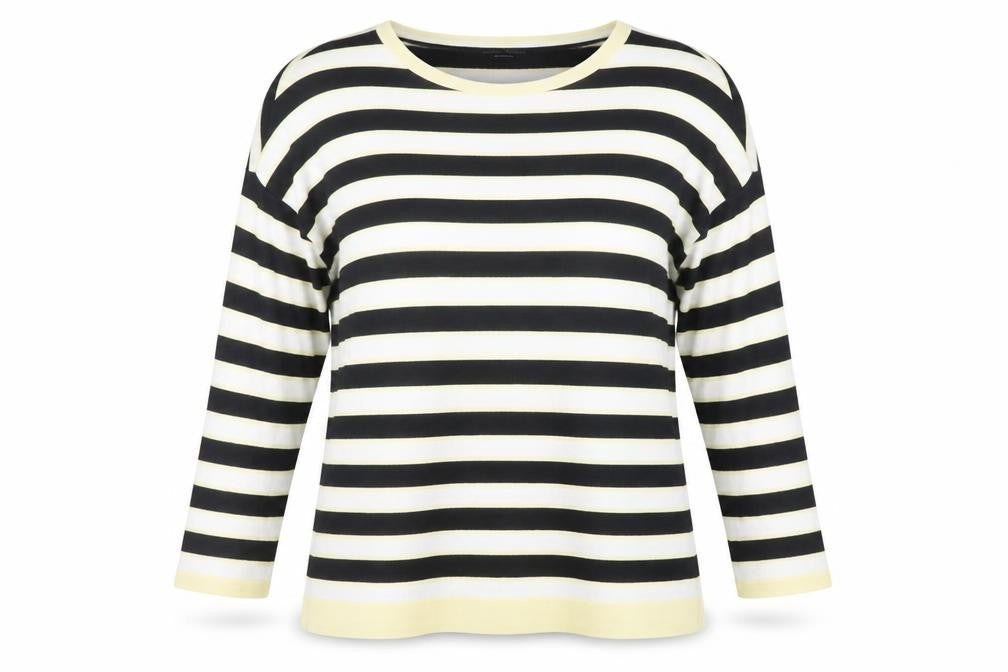 Gerry Weber Women's Black Striped Pullover Jumper Size 16