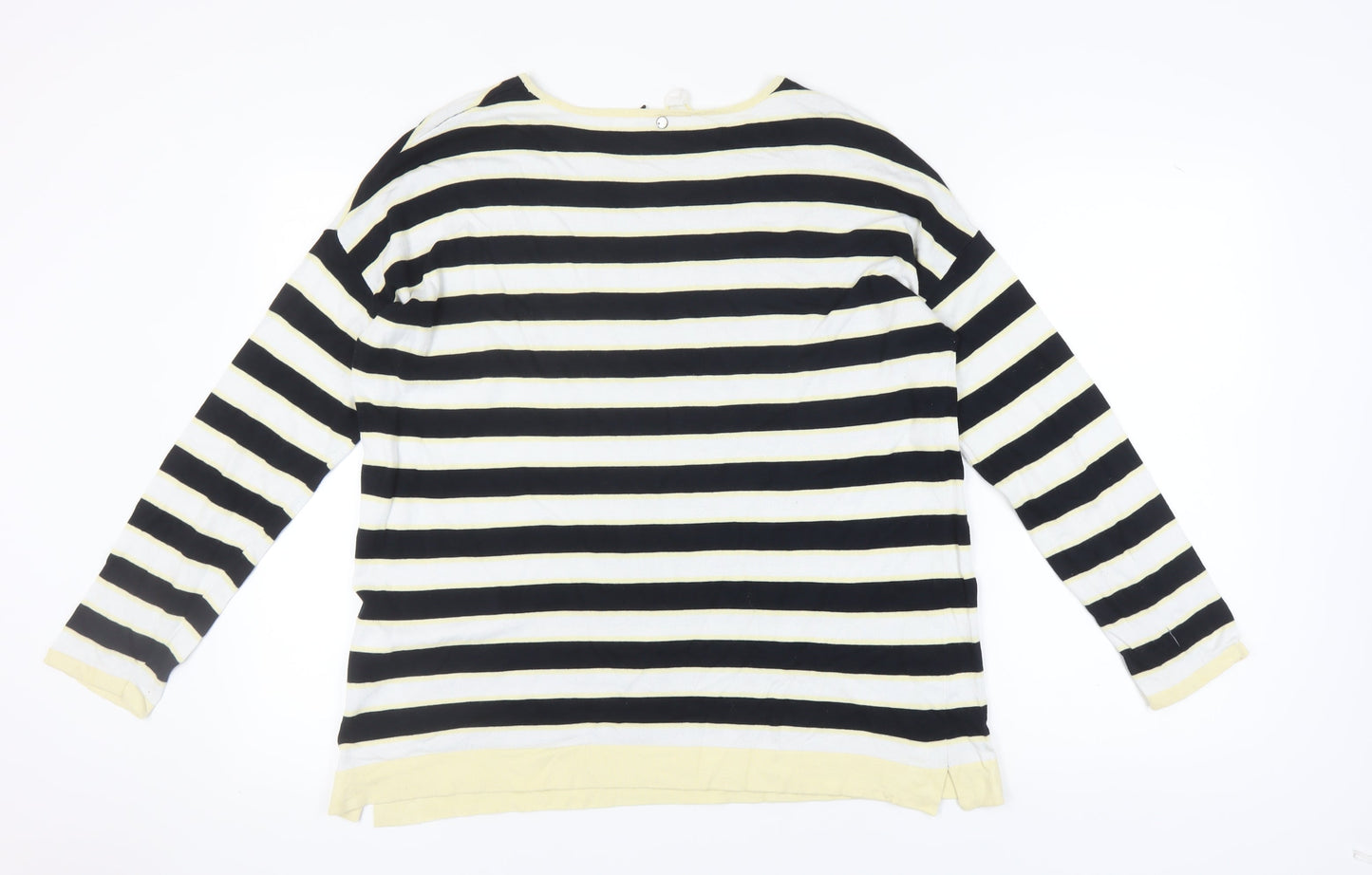 Gerry Weber Women's Black Striped Pullover Jumper Size 16
