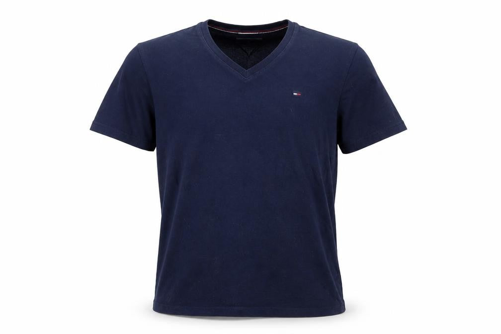 Hilfiger Denim Men's Blue V-Neck Short Sleeve T-Shirt M