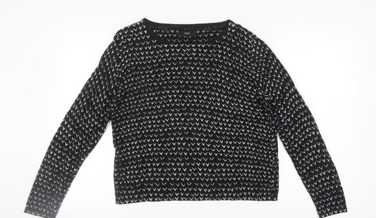 Next Women's Black Geometric Pullover Jumper Size 14