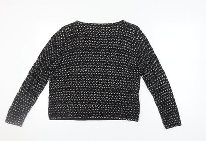 Next Women's Black Geometric Pullover Jumper Size 14