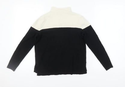 Marks & Spencer Women's Black Mock Neck Pullover Jumper Size 10