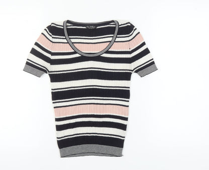 Additional front view of Miss Selfridge Women's Striped T-Shirt, size 8