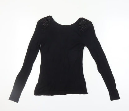 Ted Baker Women's Black Cardigan XS Beaded Slim Fit