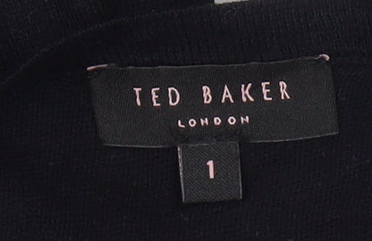 Ted Baker Women's Black Cardigan XS Beaded Slim Fit