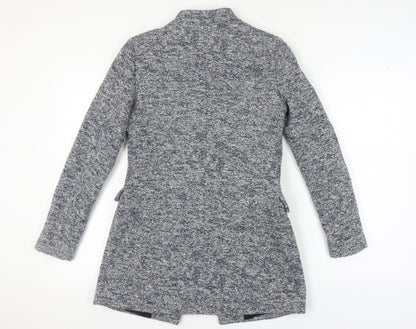 Zara Women's Grey Tweed Coat, Size M, Elegant Overcoat