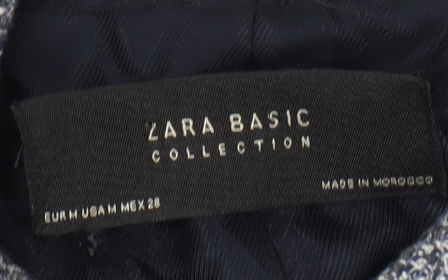 Zara Women's Grey Tweed Coat, Size M, Elegant Overcoat