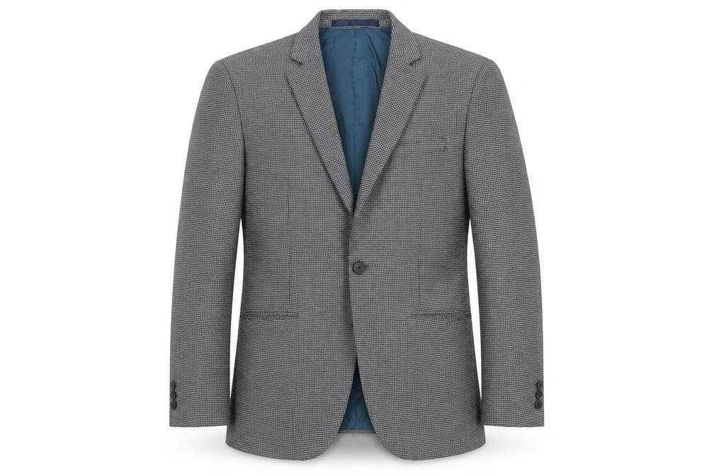 Topman Men's Grey Check Suit Jacket Size 34