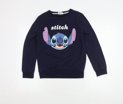 Preloved Disney Women's Blue Stitch Sweatshirt 2XS Pullover - Front