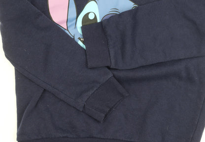 Preloved Disney Women's Blue Stitch Sweatshirt 2XS Pullover - Detail