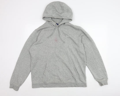 Nike Men's Grey Hoodie L - Logo, Pullover, Hooded, Casual