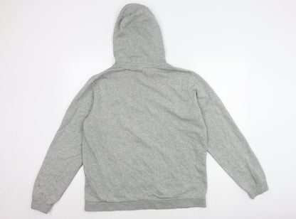 Nike Men's Grey Hoodie L - Logo, Pullover, Hooded, Casual