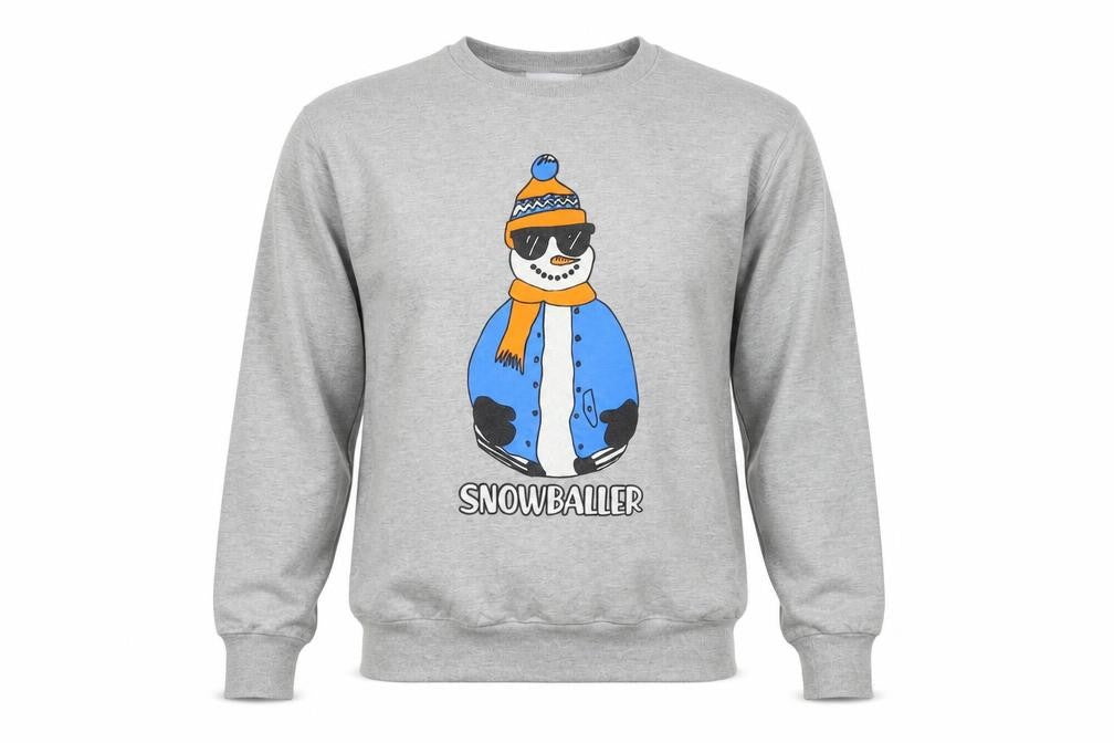 London Co Men's Grey Graphic Print Pullover Sweatshirt L