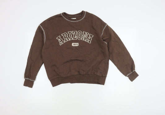 Pull&Bear Teens Brown Pullover Sweatshirt XS