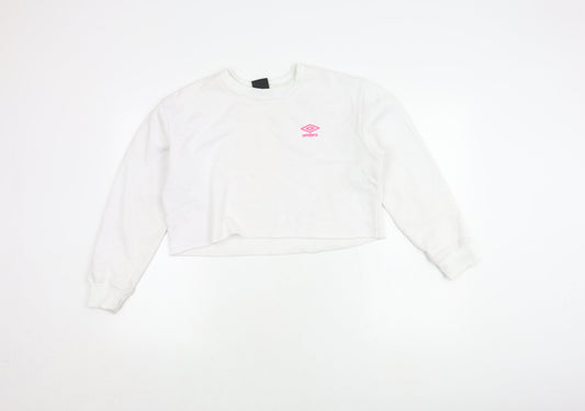 Umbro Women's White Pullover Sweatshirt - S, Logo